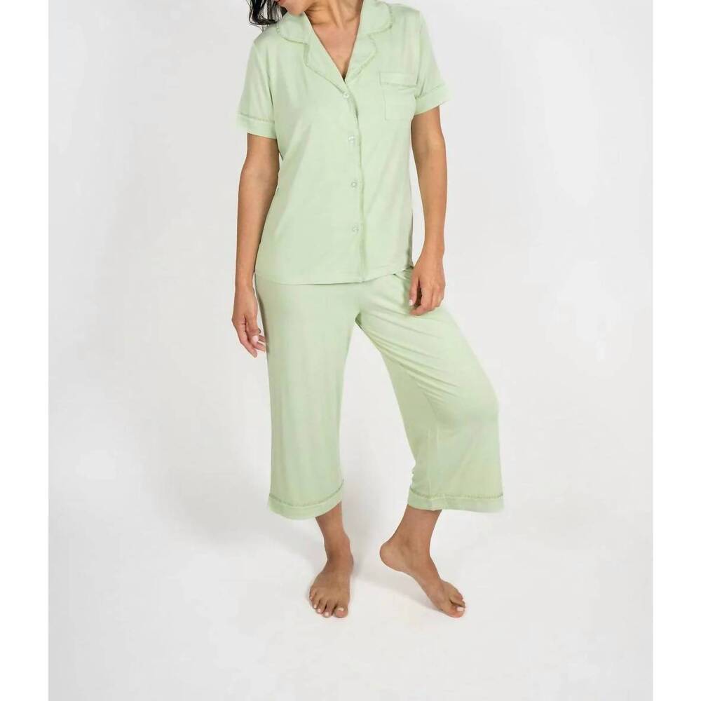 NEW ASPEN DREAM jolene cropped pajama set in olive